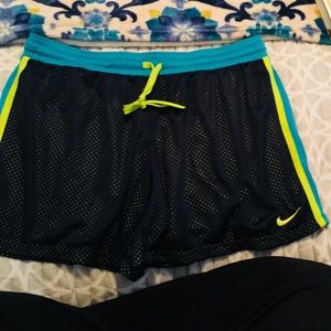 Nike Dri Fit Teal & Yellow Shorts Size XL